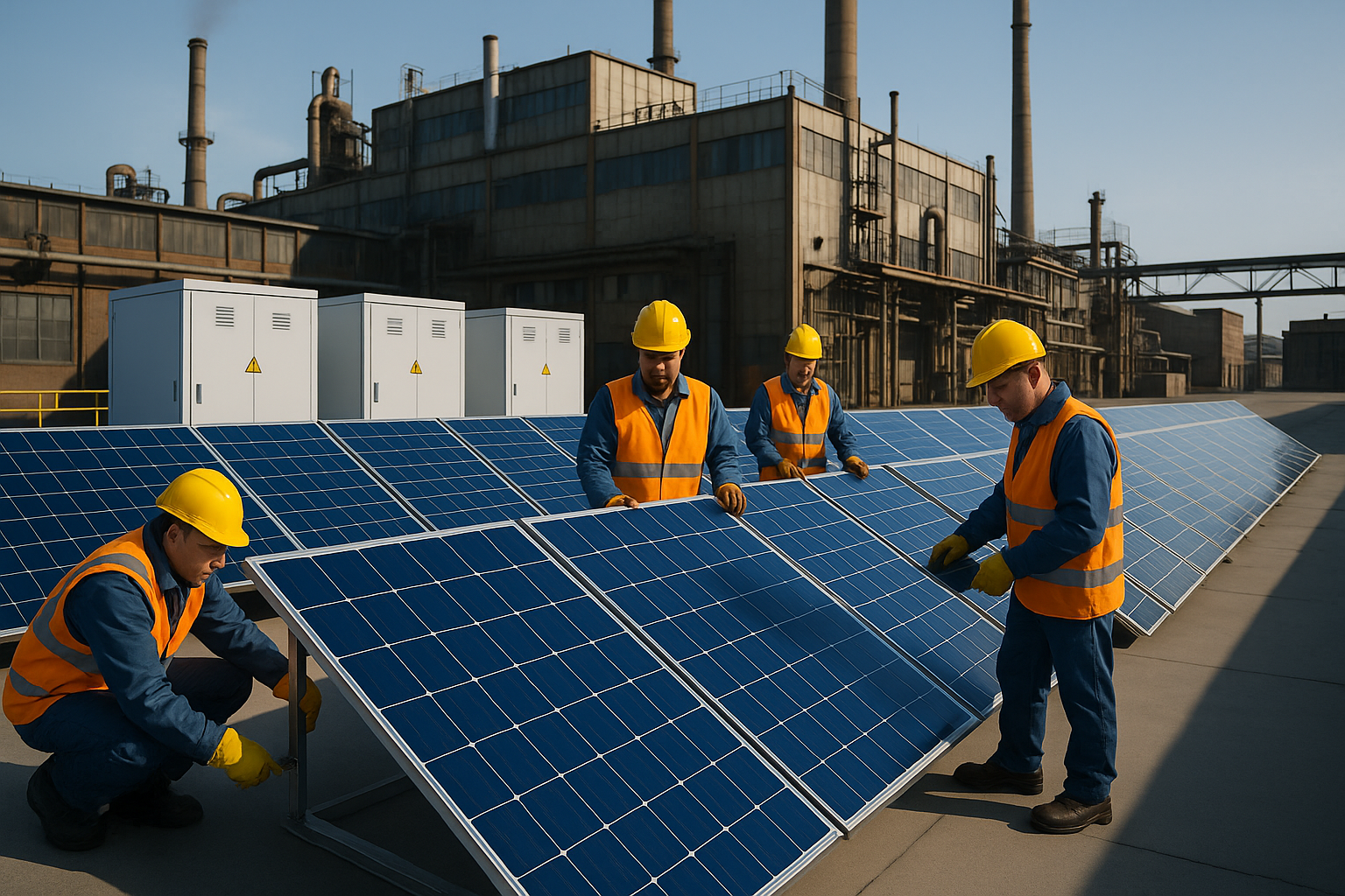 Solar panels on a rooftop