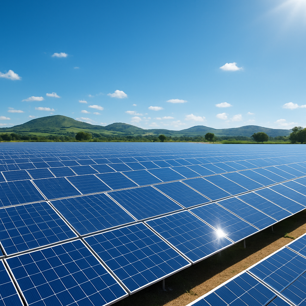 Solar panels in cloudy weather