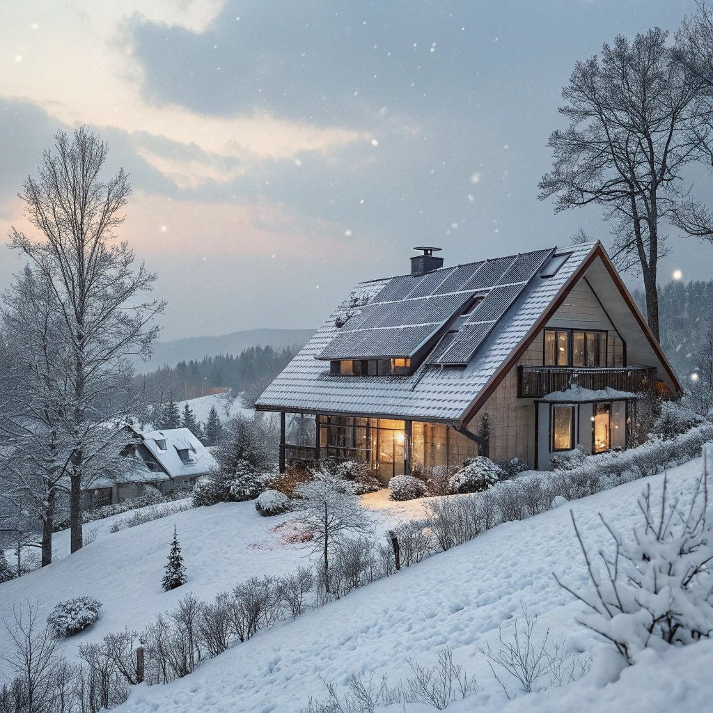 Snow on solar panels
