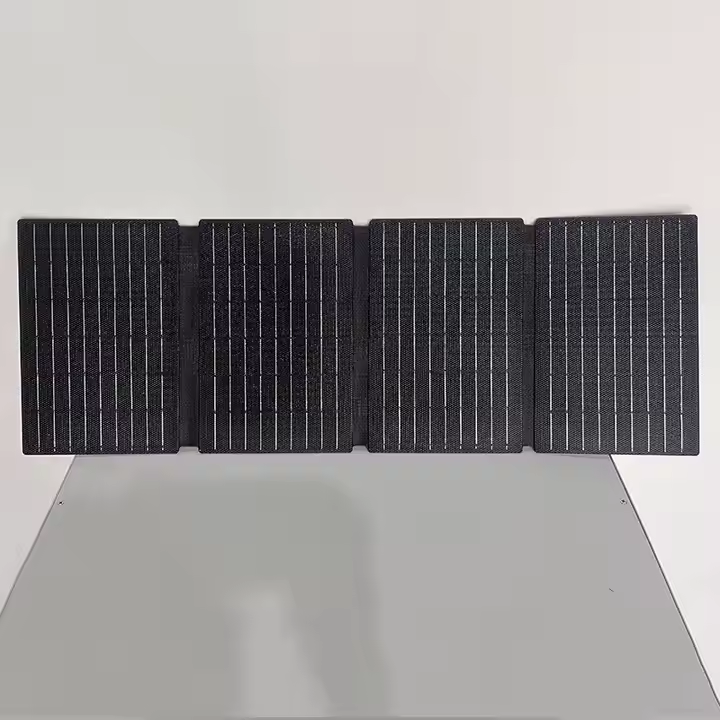 Folded solar panel deployed in cloudy weather conditions