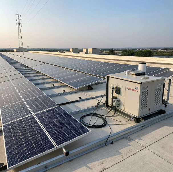Solar installation with panels, inverter, and battery from a single brand