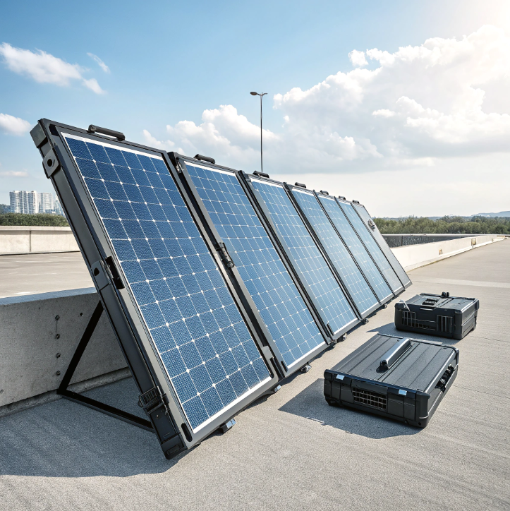Ultralight solar panel being held effortlessly with one hand